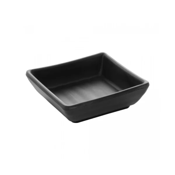 Porta Shoyu Quadrado de Melamina Tóquio Preto 7cm x 7cm x 2cm - Lyor