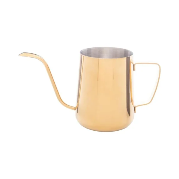 Leiteira de Aço Inox Bico de Pato Dourada 600ml