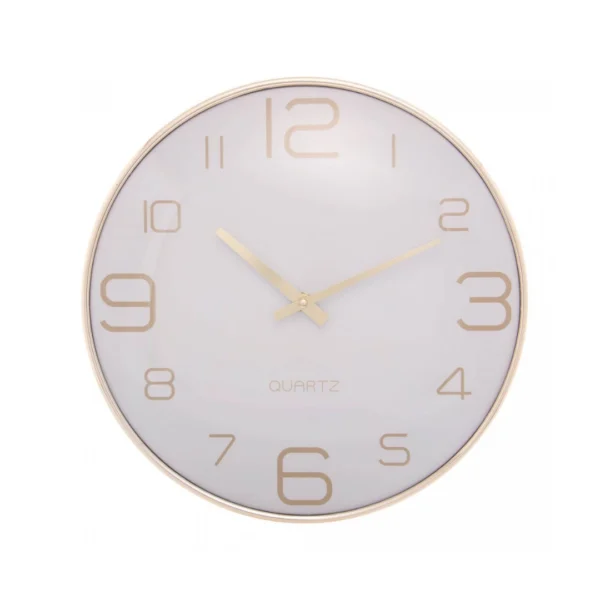 Relógio de Parede de Plástico Chronos  Cinza com Dourado 30,5 cm x 4,6 cm- Lyor