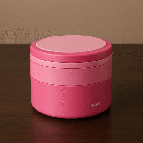 Pote Marmita Rosa de 2 andares com alça 1,4L Mor